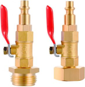 Hiyoo 2PCS Brass Winterize Blowout Adapter with 1/4&#034; Male Quick Connecting...