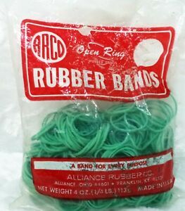 ARCO ALLIANCE RUBBER CO. 1-1/4&#034; Green Rubber Bands (NEW)