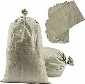48 Pack Heavy Duty Sandbags for Flooding- 14&#034;  25.5&#034; Poly Sandbag W/tie string