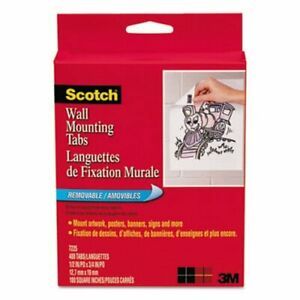 Scotch Removable Double-Sided Mounting Tabs, 1/2 x 3/4, 480 Tabs (MMM7225)