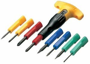 Anex Screwdriver with T-type Ratchet 8pieces-Bit No.5700 from Japan New 1A3175