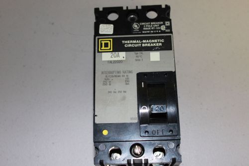 Square D FAL FAL22020 2 POLE 20 AMP Circuit Breaker Gray