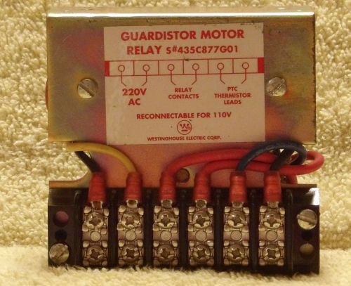 Westinghouse guardistor motor relay   s#435c877g01, 220v, reconnectable for 110 for sale