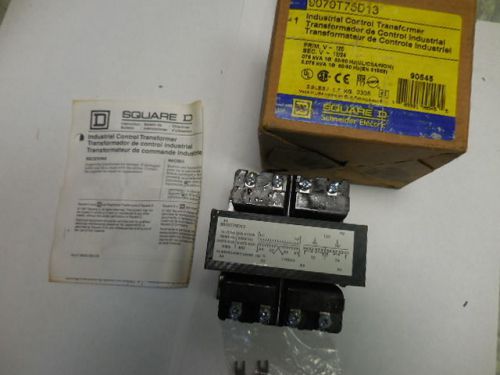 Square d - industrial control transformer - 9070t75d13 for sale
