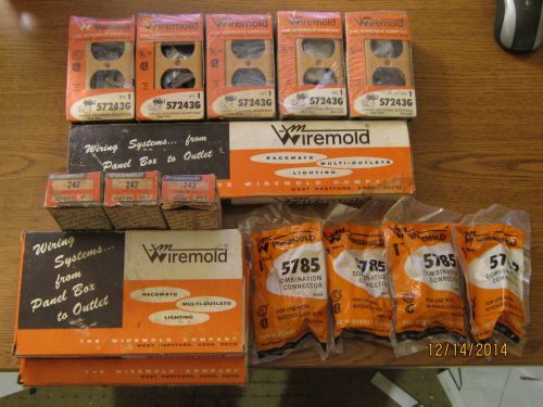 LARGE ASSORTED Buff WIREMOLD LOT, Ground Receptacles, Clips, Connectors, Elbows