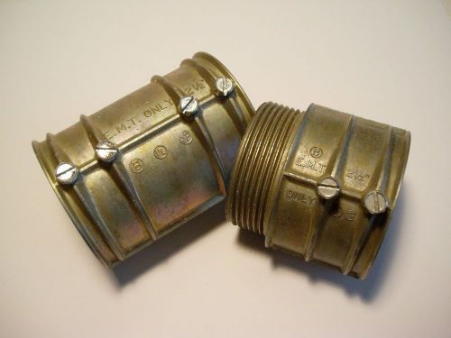 2 1/2&#034; emt set screw (12) couplings (6) connectors - lot for sale