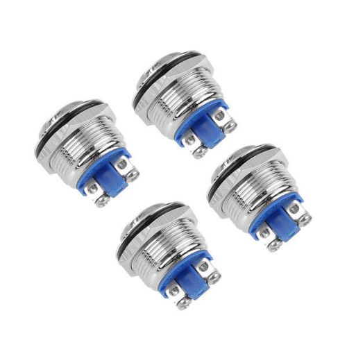4pcs 19mm  Reactable Push Button Metal Momentary Switch High Flush For DIY