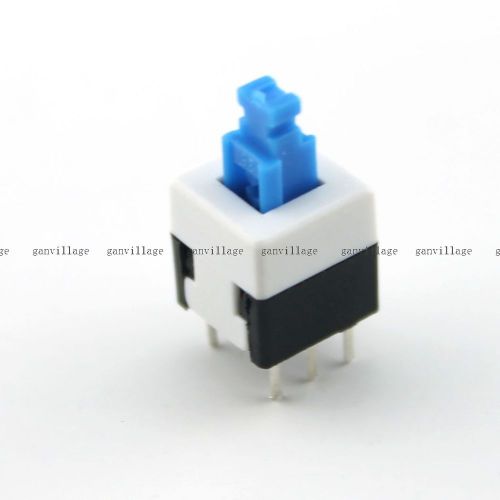 50pcs 8x8mm Blue Cap Double Self-locking Type Square Button Switch For PC Reset