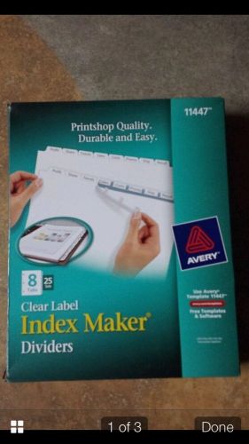 Avery Index Maker Clear Label Dividers, 8 Tab, 25 Sets (11447) By Avery