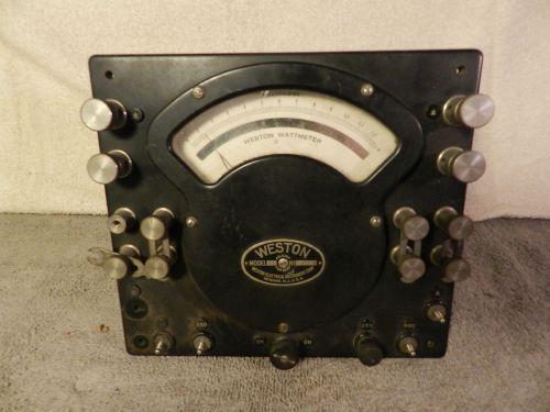 HUGE Antique Weston Polyphase Watt meter Steampunk BRASS &amp; Bakelite Industrial