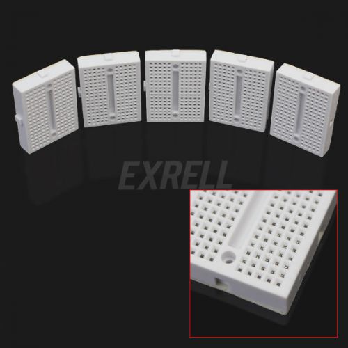 5x White Mini Solderless Prototype Breadboard 170 Tie-points for Arduino Shield