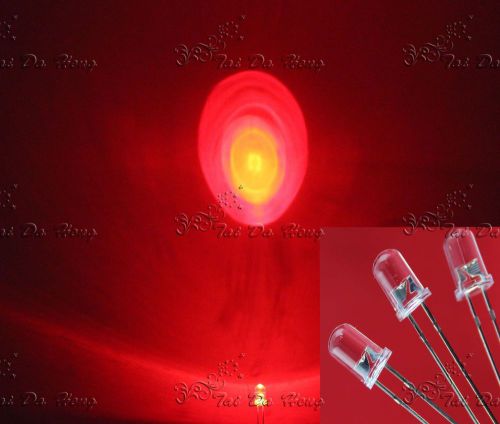 50pcs 5mm 2pin super-bright red clear ruond top leds lamp light-emitting diode for sale
