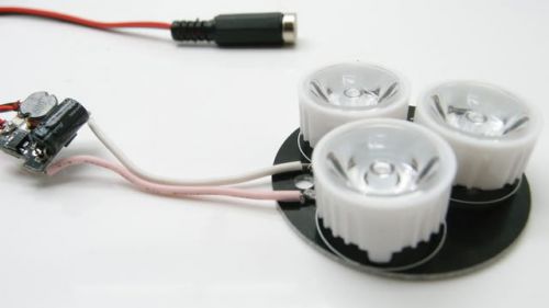 DIY 3 x 3W White LED 12000K-15000K w/Driver Heat-Sink 12VDC Input - Aquarium