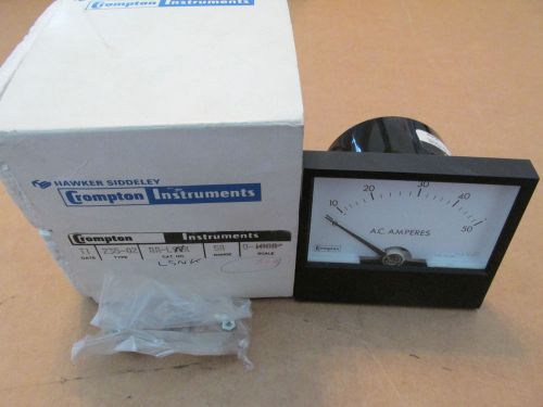 New nos crompton 235-02  aa-lsnt ac amperes meter 0-50 amps for sale