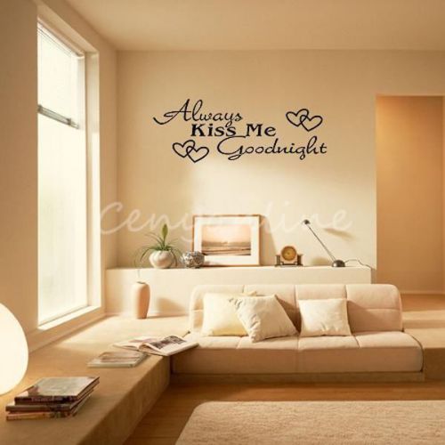 ALWAYS KISS ME Quote Vinyl Removable Art Wall Stickers Home Room Decal Decor DIY