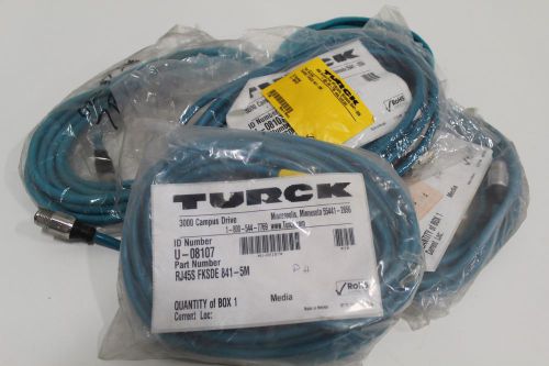 Lot 5) turck cordset m12 micro pin male / rj45 plug shielded 5m rss rj45s 841-5m for sale