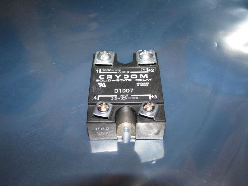 Crydom Solid State Relays - Industrial Mount D1D07, SSR 100VDC 7A, 3.5-32VDC In