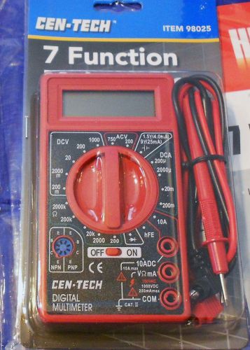 HARBOR FREIGHT 7 FUNCTION MULTI-TESTER by CEN-TECH- NIP- LCD READOUT