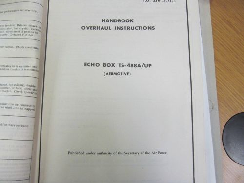 Military TS-488A/ UP Handbook Echo Box Oper, Service, Overhaul Instr w/ schem