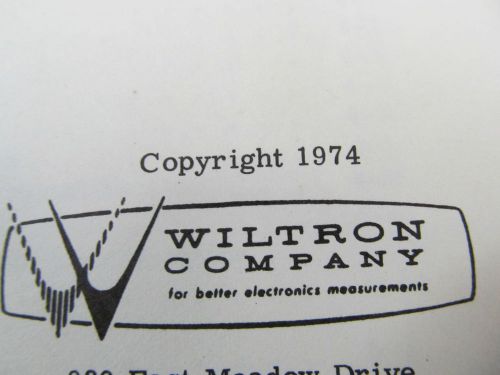 WILTRON 610C Sweep Generator / 61083 Plug In:  Instr Manual w/ Sche c 74, chg 75