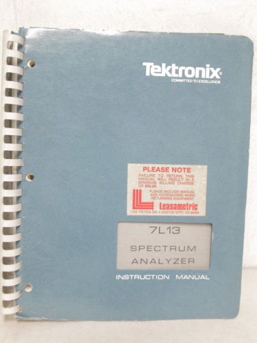TEKTRONIX TYPE 7L13 SPECTRUM ANALYZER INSTRUCTION MANUAL