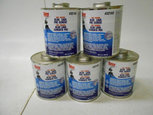 5 Cans Oatey Hot Medium Blue Lava PVC Cement #32163