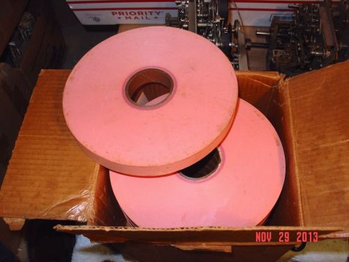 Creed &amp; kleinschmidt teletype perforator tape - 8 red rolls, 8&#034; x 2&#034; dia, 7/8&#034; for sale