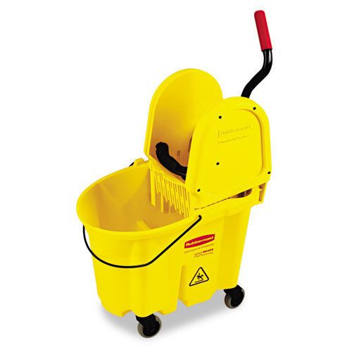 Mop bucket and wringer, rubbermaid 7577-88-yel 35 qt yellow for sale