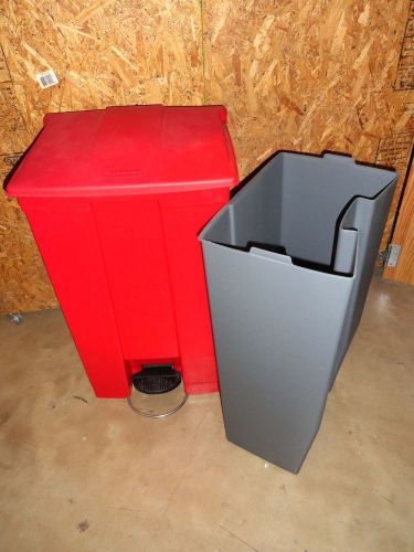 Rubbermaid #6146 Commercial Step-On Waste Container 23 gal Red with Liner