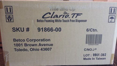 6 New Betco Clario TF Foaming White TOUCH FREE Dispensers 91866-00 CASE