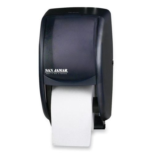 San Jamar Duett Standard Bath Tissue Dispenser - Roll-12.8&#034;x7.5&#034;x7&#034;- Black