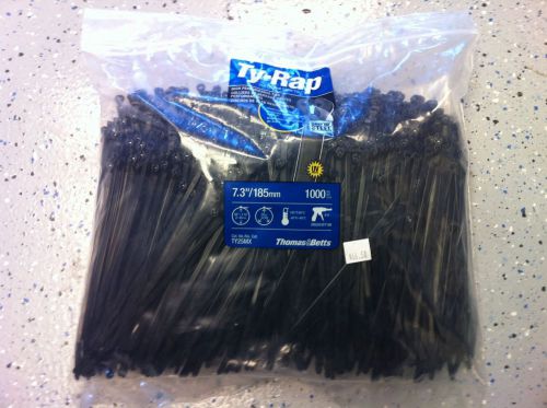 THOMAS&amp;BETTS TY-RAP TY25MX - 7.3&#034; 50LB BLACK STEEL TOOTH CABLE TIES - 1,000PK