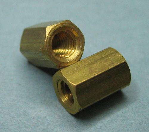 28 - pieces brass nut spacer standoff 3/8&#034;-long 1/4&#034;-hex 8-32 threads for sale