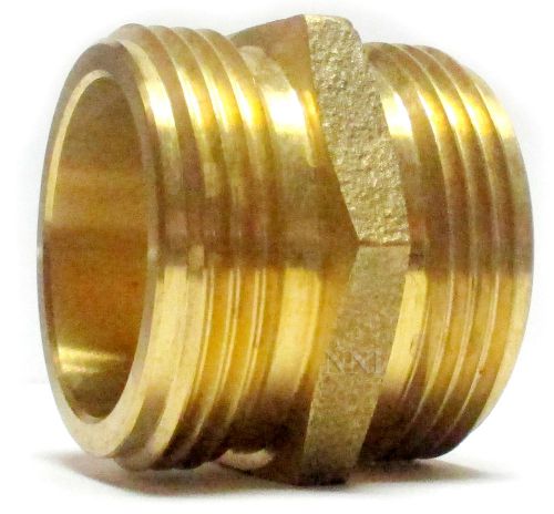 Fire hose/hydrant double male brass hex adapter  1-1/2&#034; nst x 1-1/2&#034; male nst for sale