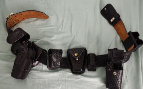 Basketweave duty belt complete set up. police, sheriff, deputy sheriff. for sale
