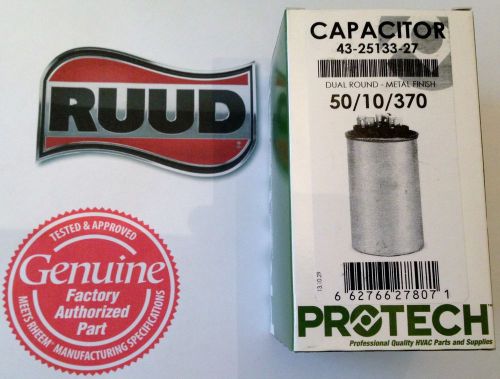 Ruud rheem corsaire weather king 50 10 uf 370 volt round capacitor 43-26261-37 for sale