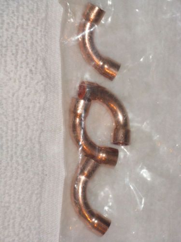 Lot Of 4 Copper Fitting 3/8&#034; 90 Degree Elbow Long Turn New!