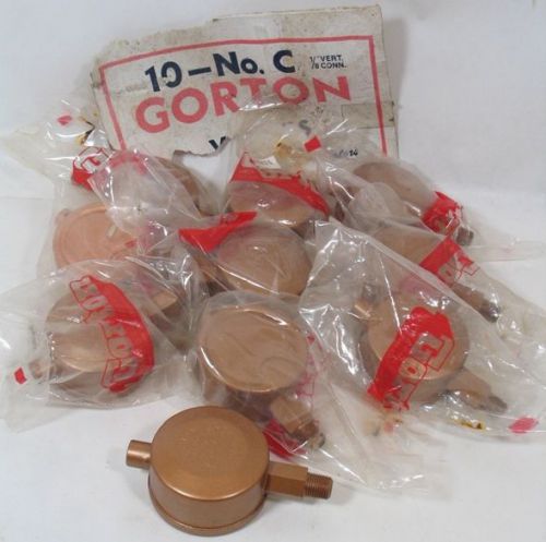 10 new old stock gorton no. c, steam radiator valves, 1/8 inch copper tone for sale