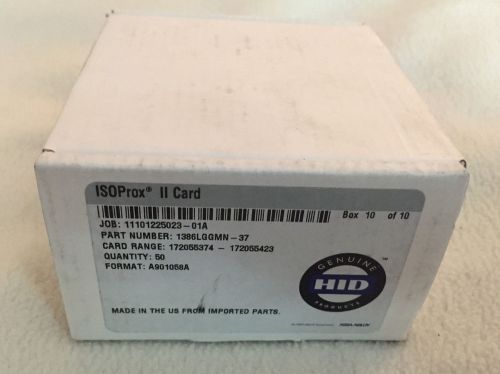 50x NEW Genuine HID 1386LGGMN-37 ISOProx II Proximity Reader Card A901058A