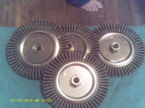 4- &#034;NEW&#034;WEILER ROUGHTNECK 0900 TWISTED WIRE BRUSH WHEELS 9K RPM &#034;NEW&#034;