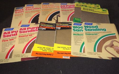 Sandpaper -Assorted Grits- Wet/Dry/Metal/Wood/AP 36 Peices 9x11