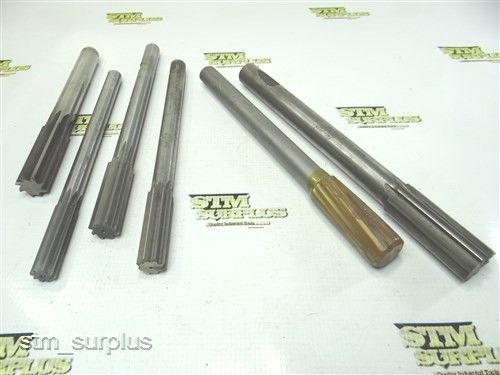 Nice lot of 6 hss straight shank reamers 5/8&#034; to 1-1/16&#034; union for sale