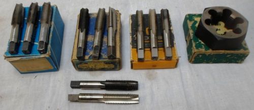 Lot of (3) 3-piece hand tap sets (5/8-11) &amp; hexagon die for sale