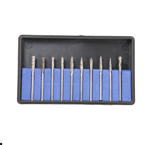 10pc 1/8&#034; 3mm tungsten carbide cutter rotary burr cnc engraving set bits tool for sale