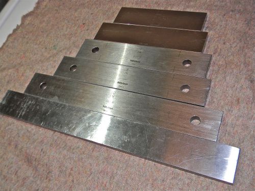 6 long rectangular gage blocks mix of webber, mitutoyo and doall  5,6,7,8,10,12&#034; for sale