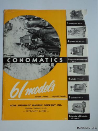 c.1940 Conomatic 61 Models Screw Machine Tool Catalog Cone Automatic Vintage
