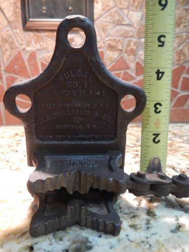 Vintage Vulcan No.1 Chain Pipe Vise by J.H. Williams &amp; Co, Made in Buffalo NY