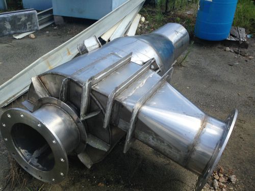 Stainless Cyclone Dust Collector 14&#034; Flanged Inlet/Outlet, 3&#034; cone end, 9&#039; tall