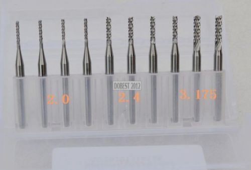 10pcs CNC Router Carving Tools Engraving Bit PCB Cutter 3.175mm 2.0mm 2.4mm