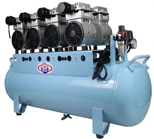 150L Auto Dental One-Driving-Eight Silent Oilless Air Compressor Noiseless 3 HP